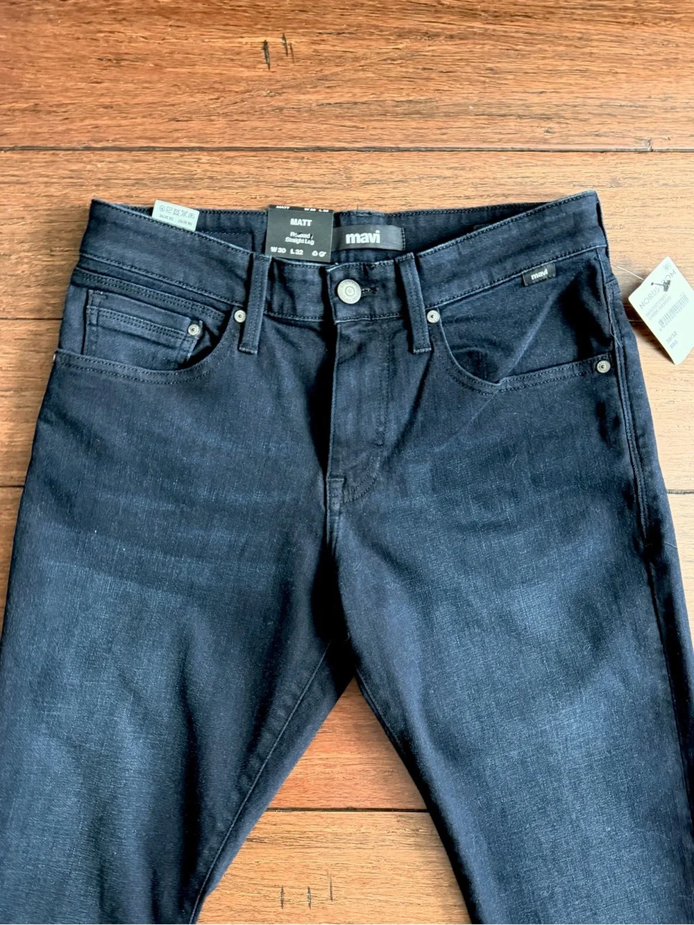 NWT Mavi Matt Relaxed Straight Leg Jeans Black Size 30x32
